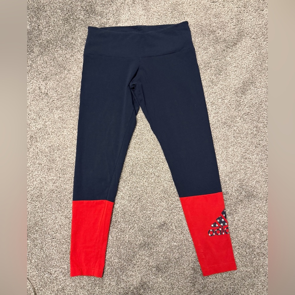 Adidas Leggings in Navy and Red